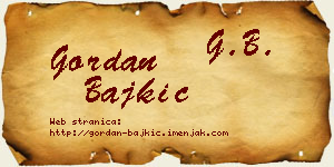 Gordan Bajkić vizit kartica